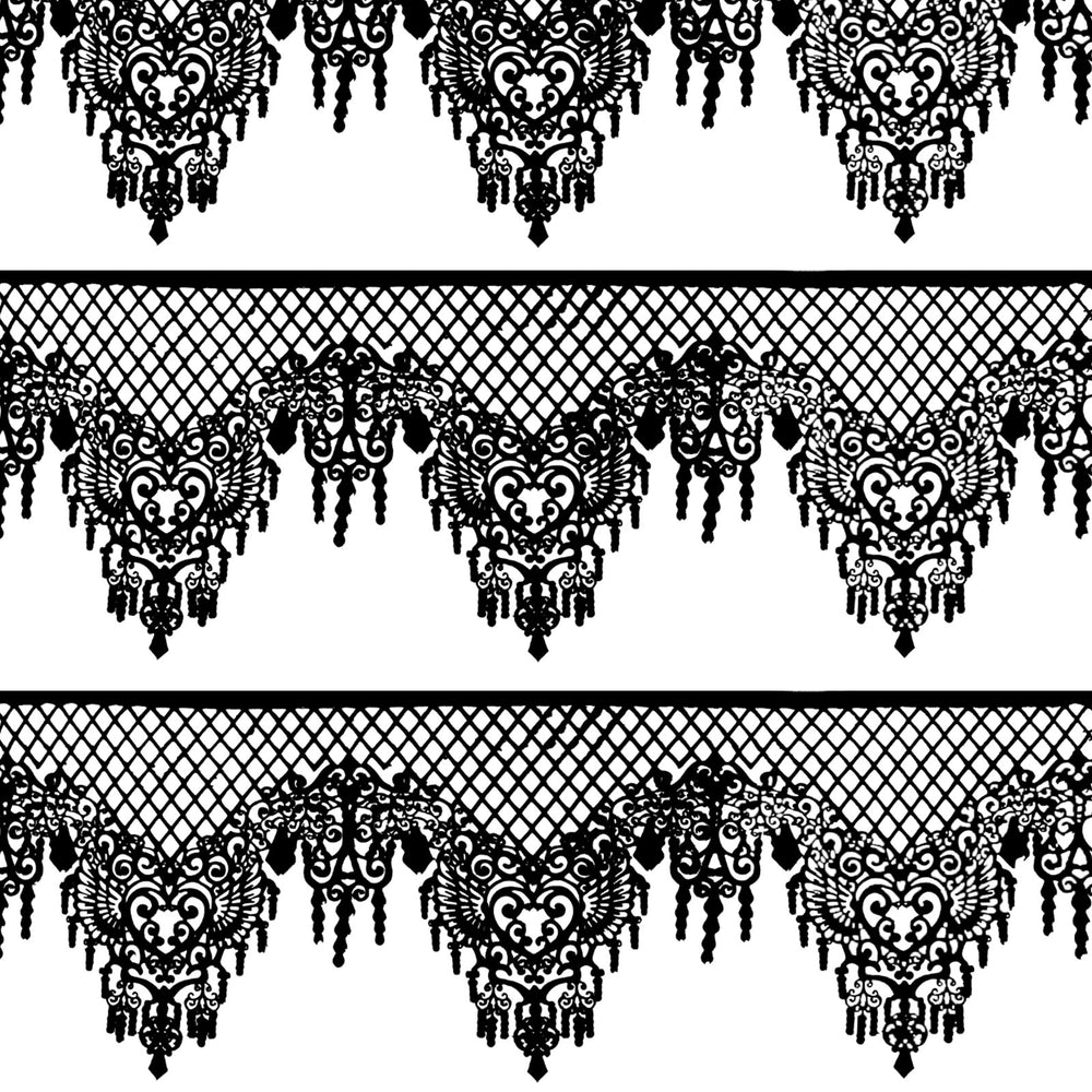 FUNSHOWCASE close-up of black lace texture highlighting intricate pattern and contrast benefit