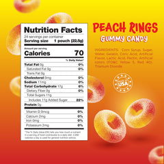 FUNTASTY close-up of peach ring texture highlighting sugary coating and soft chew
