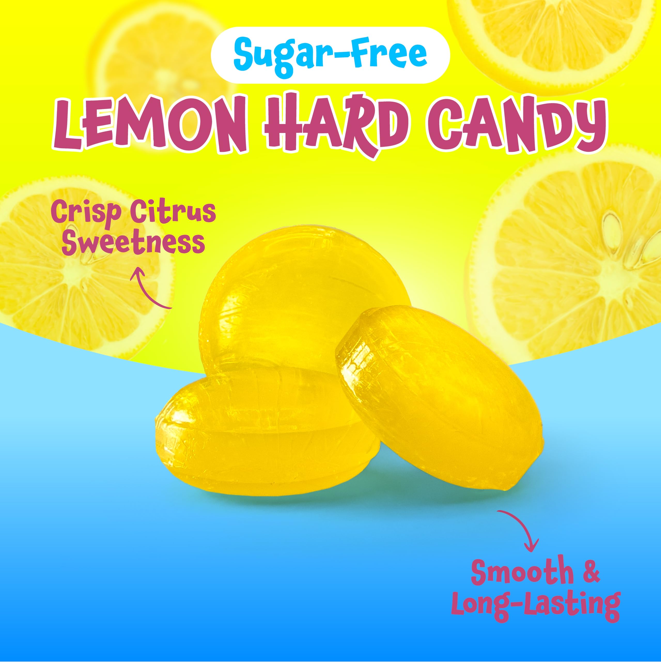 FUNTASTY lemon drop held in hand for scale, pocket-sized convenience