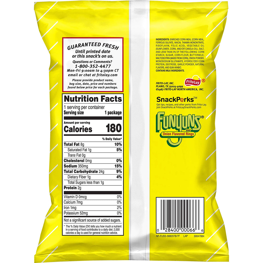 Funyuns close-up of ring texture highlighting crispy corn crunch