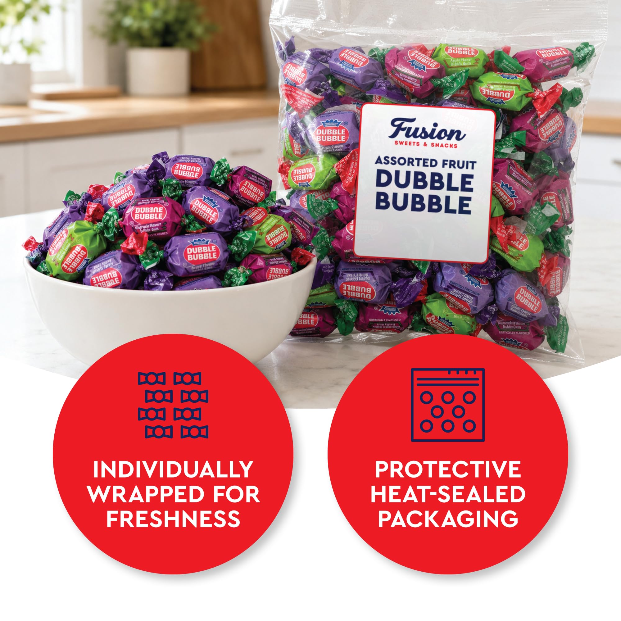 Fusion Sweets And Snacks apple flavor piece unwrapped, bright taste appeal shown