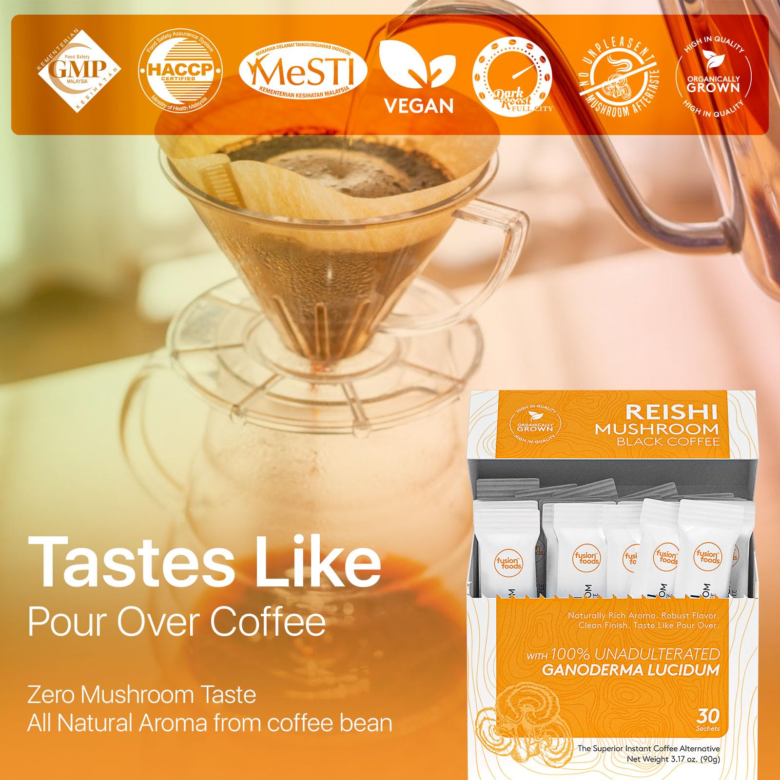 fusion foods single-serve pod inside brewer demonstrating easy convenience