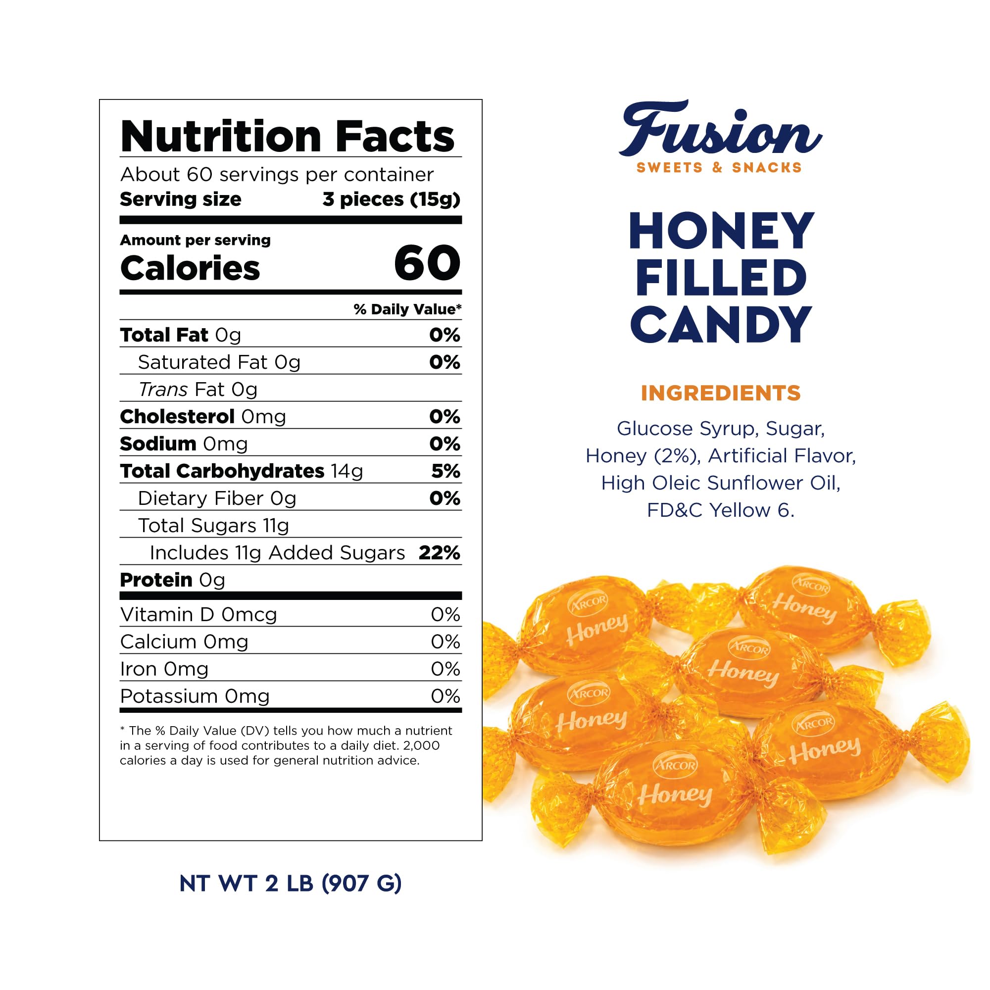 Fusion Sweets And Snacks close-up of honey center highlighting rich flavor