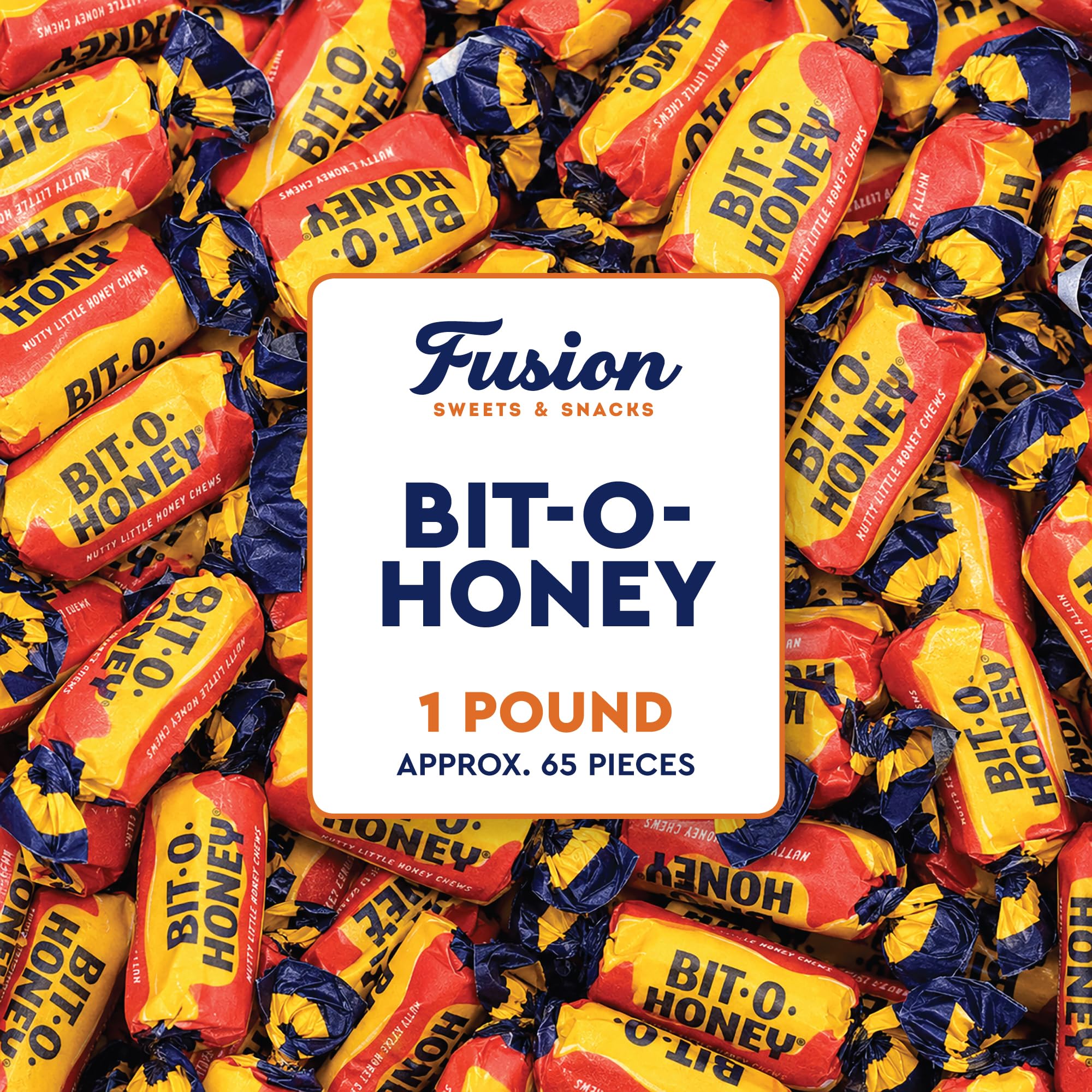 Fusion Sweets And Snacks front packaging showing 1 lb bag for easy identification and freshness