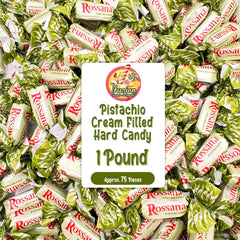 Fusion Sweets And Snacks front bag showing Rossana pistachio candy and clear branding benefit: easy gift ready