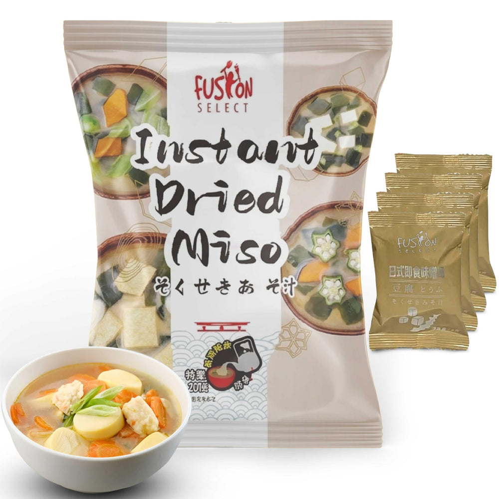 Fusion Select front packet showing branding and instant soup convenience