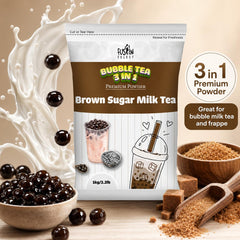 Fusion Select iced milk tea with boba showing refreshing cold serve and sweet brown sugar flavor