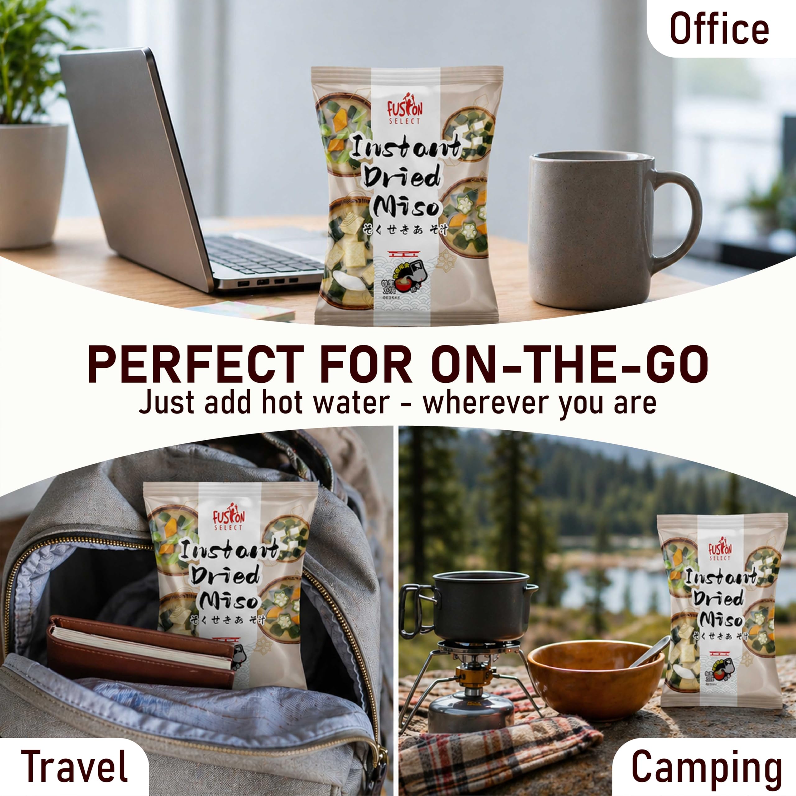 Fusion Select lifestyle desk lunch showing easy, warm meal on the go