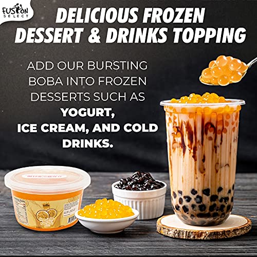 Fusion Select pearls on frozen yogurt enhancing dessert with fruity pops
