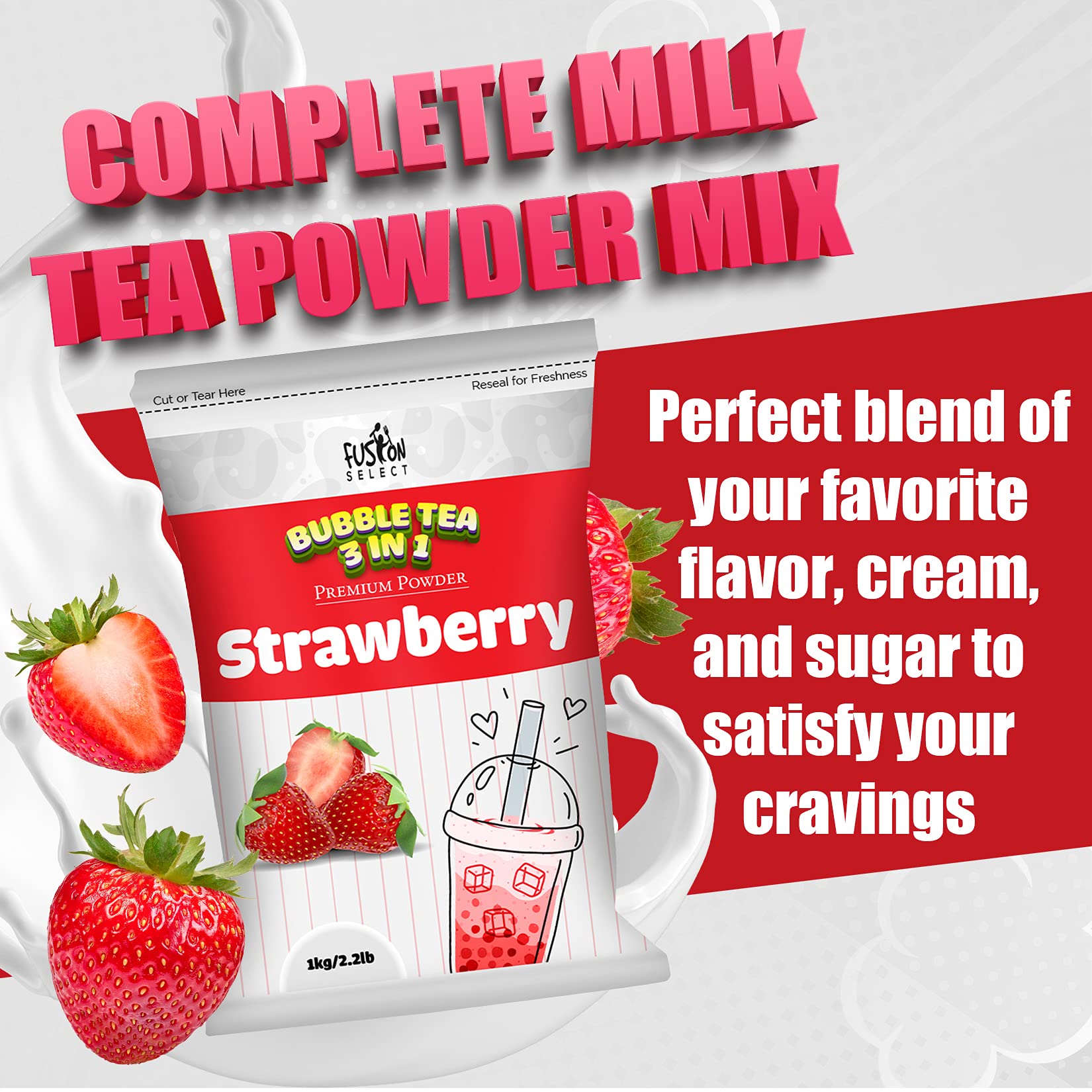 Fusion Select open tub of powder ready to scoop, showing convenient resealable lid