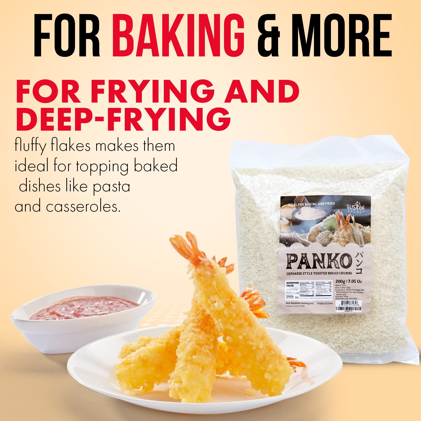 Fusion Select panko on baked pasta delivering crunchy browned topping
