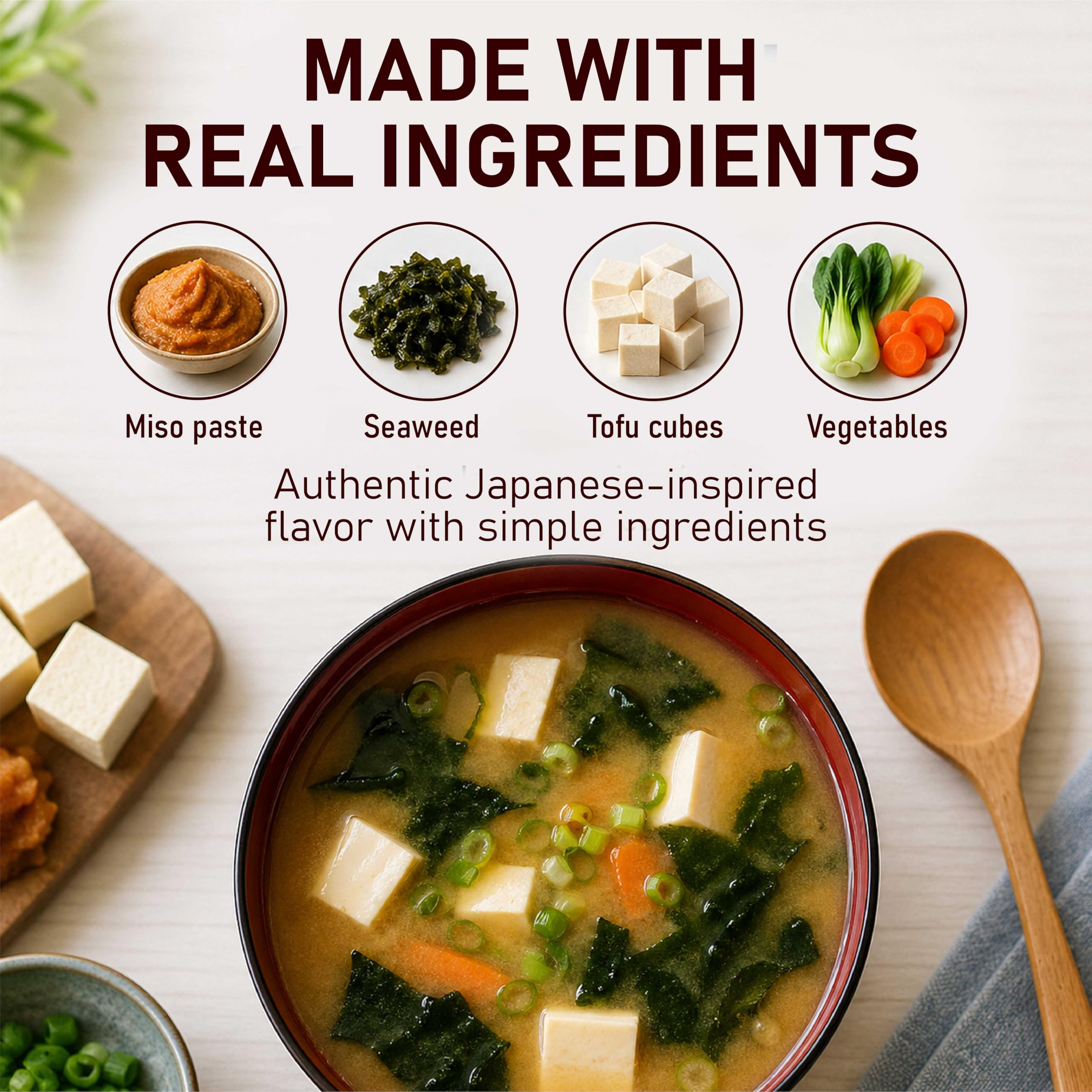 Fusion Select prepared bowl top view with rehydrated tofu for satisfying flavor