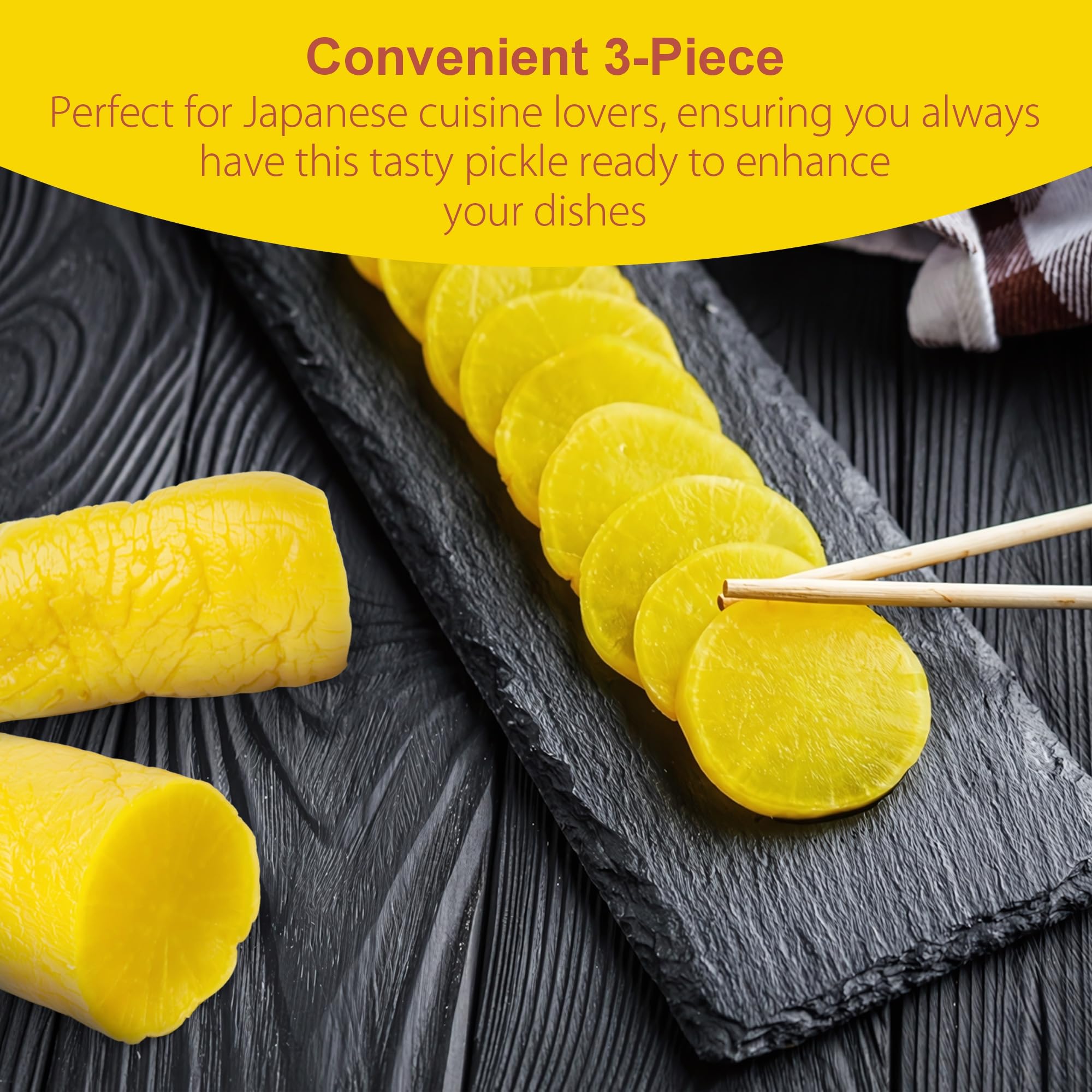 Fusion Select takuan arranged in bento box enhancing meal variety and appeal