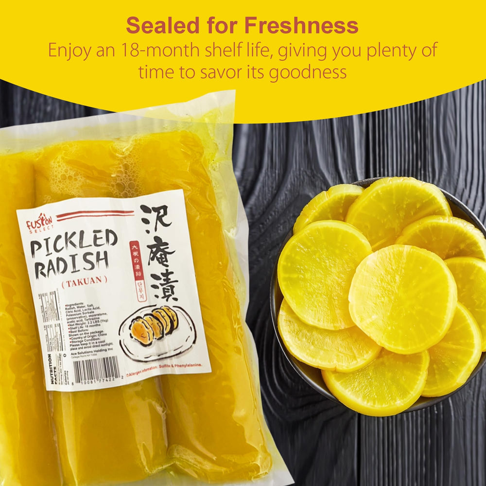 Fusion Select takuan inside sushi roll adding crunch and authentic flavor