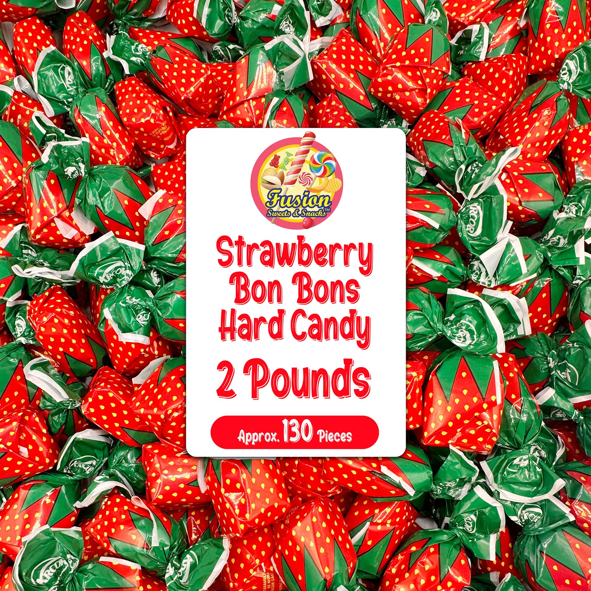 Fusion Sweets And Snacks front of 2 lb bulk bag showing brand and quantity, shelf-ready