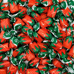 Fusion Sweets And Snacks close-up of individually wrapped strawberry bon bons, convenient portioning