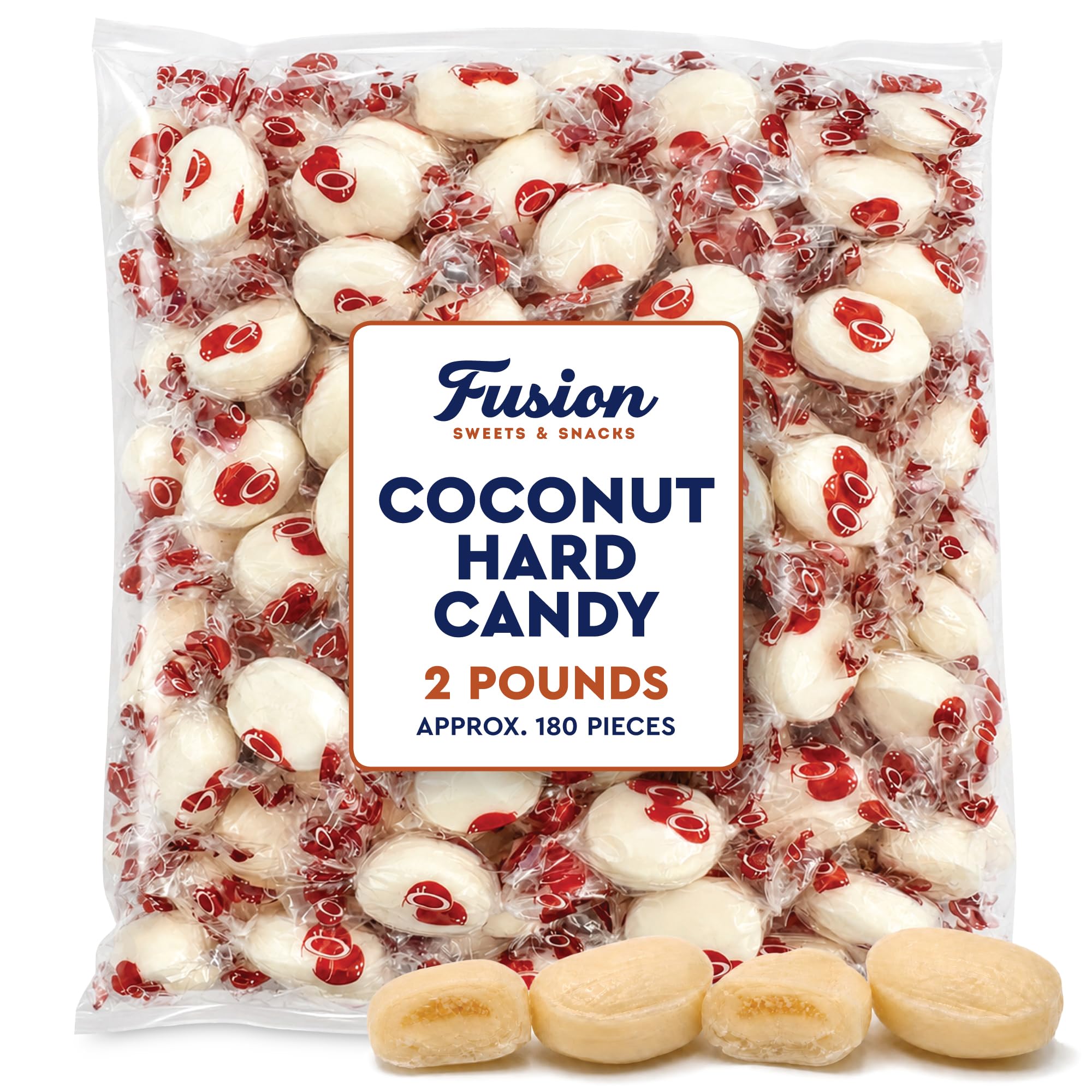 Fusion Sweets And Snacks cream-filled candy cross-section showing creamy center