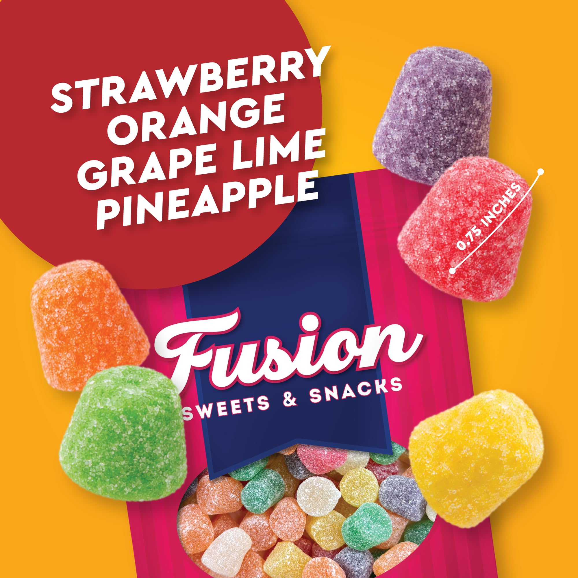 Fusion Sweets And Snacks gum drops in a colorful party bowl ready for serving and sharing