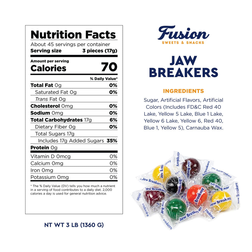 Fusion Sweets And Snacks close-up of jawbreaker texture highlighting layered colors and long-lasting hardness