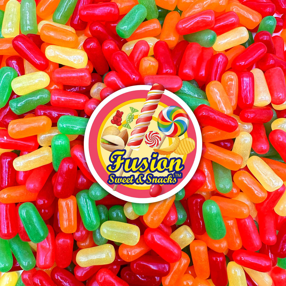Fusion Sweets Mike and Ike on party table showcasing visual appeal for events