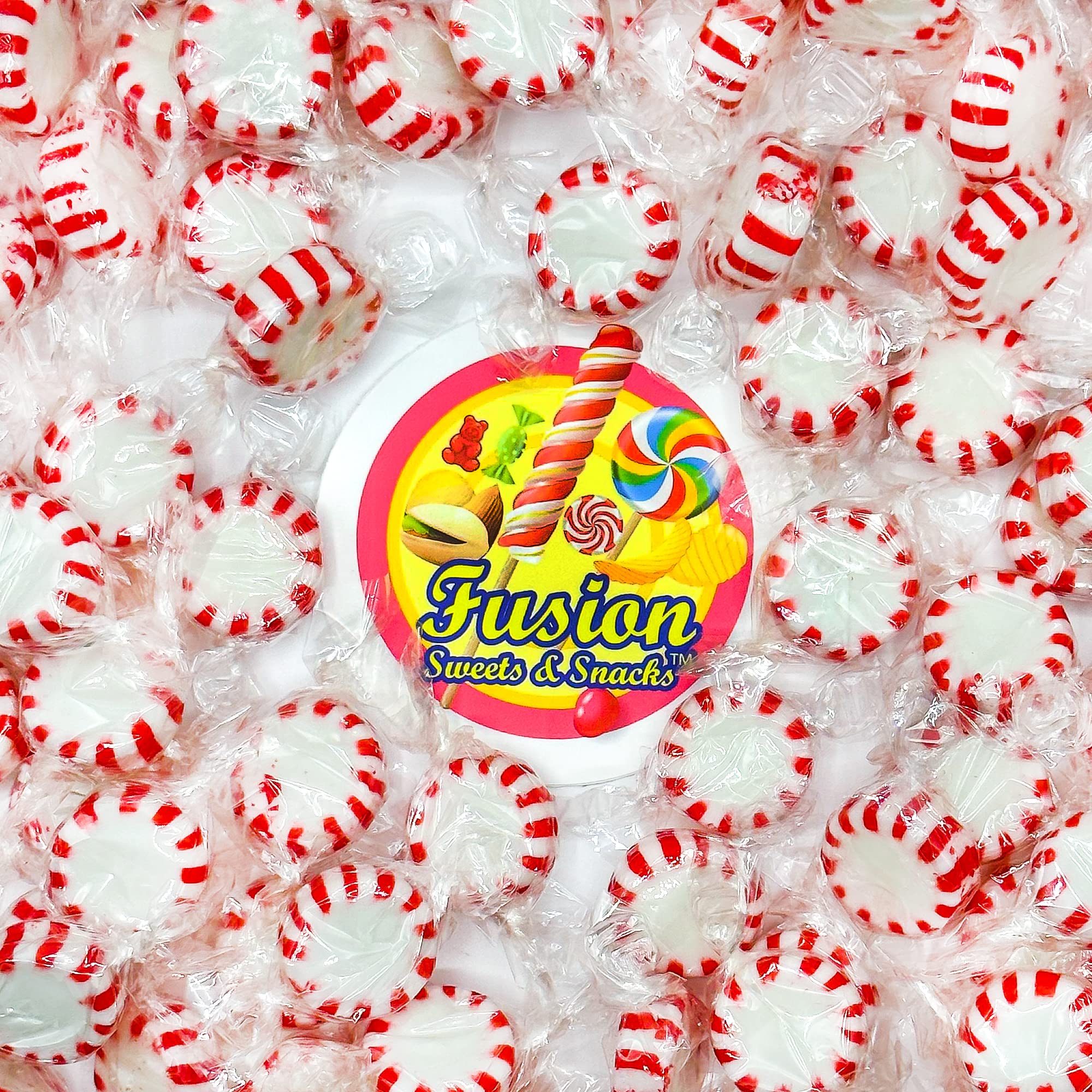 Fusion Sweets And Snacks mints in a holiday gift basket showing festive presentation