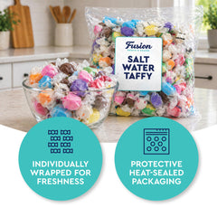 Fusion Sweets And Snacks labeled flavor assortment showing variety for sharing