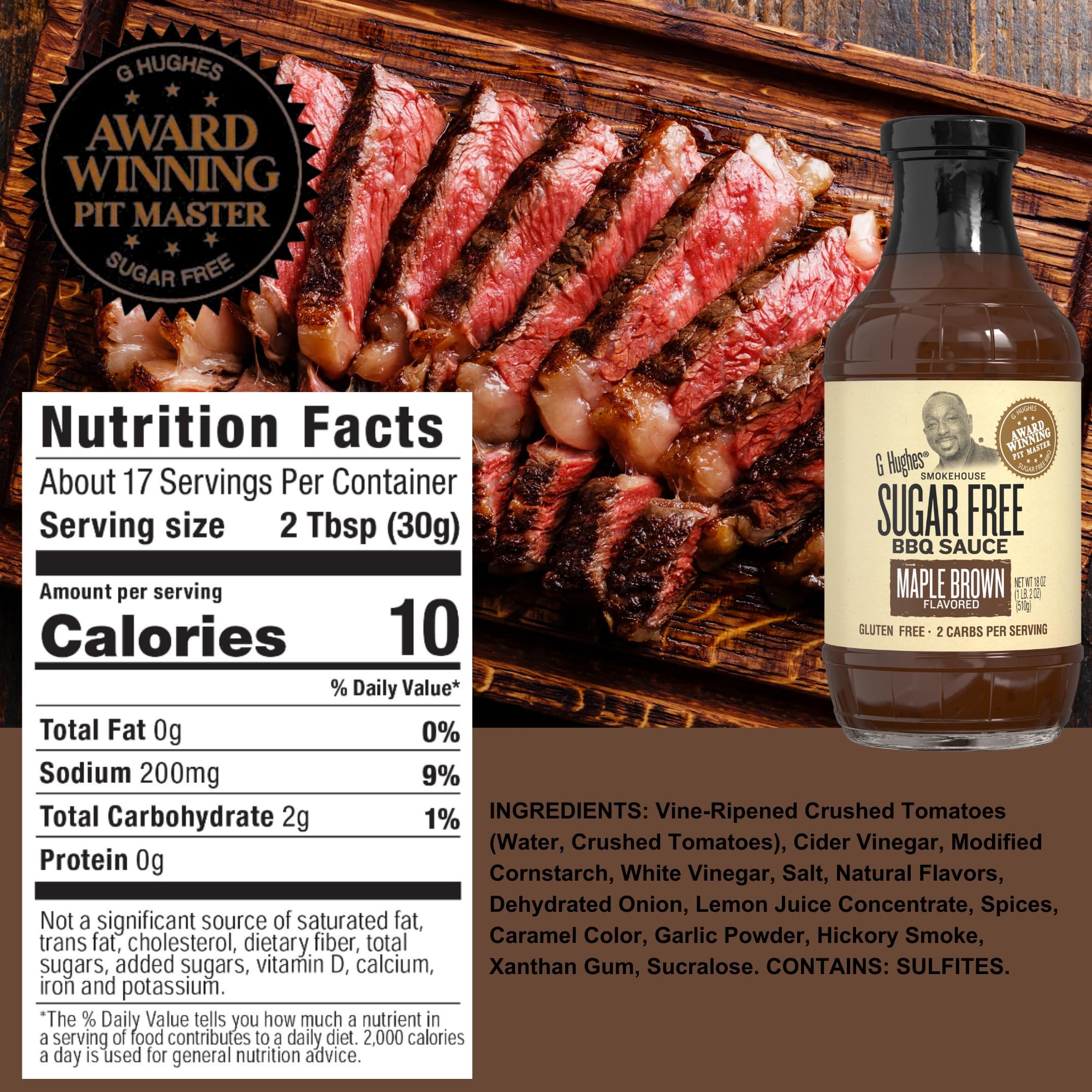 G Hughes Original bottle close-up highlighting label details and pouring neck for mess-free use