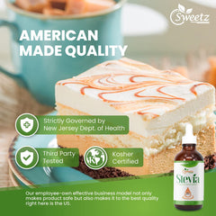 G-Sweetz measuring drops beside teaspoon for clear ratio