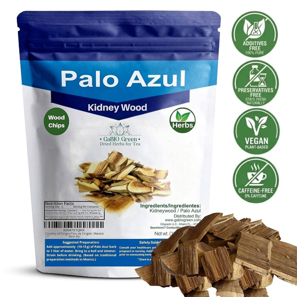 Gabio Green open pouch with dry wood chips illustrating freshness preservation
