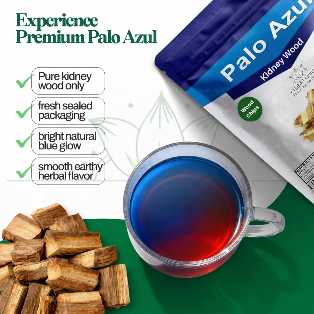 Gabio Green close-up of Palo Azul wood chips highlighting natural texture