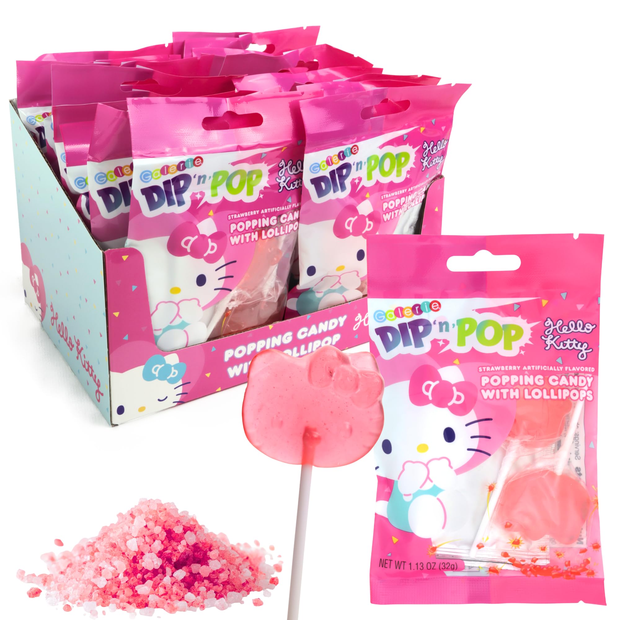 Galerie Hello Kitty front packaging showing 18 individually wrapped packs for parties