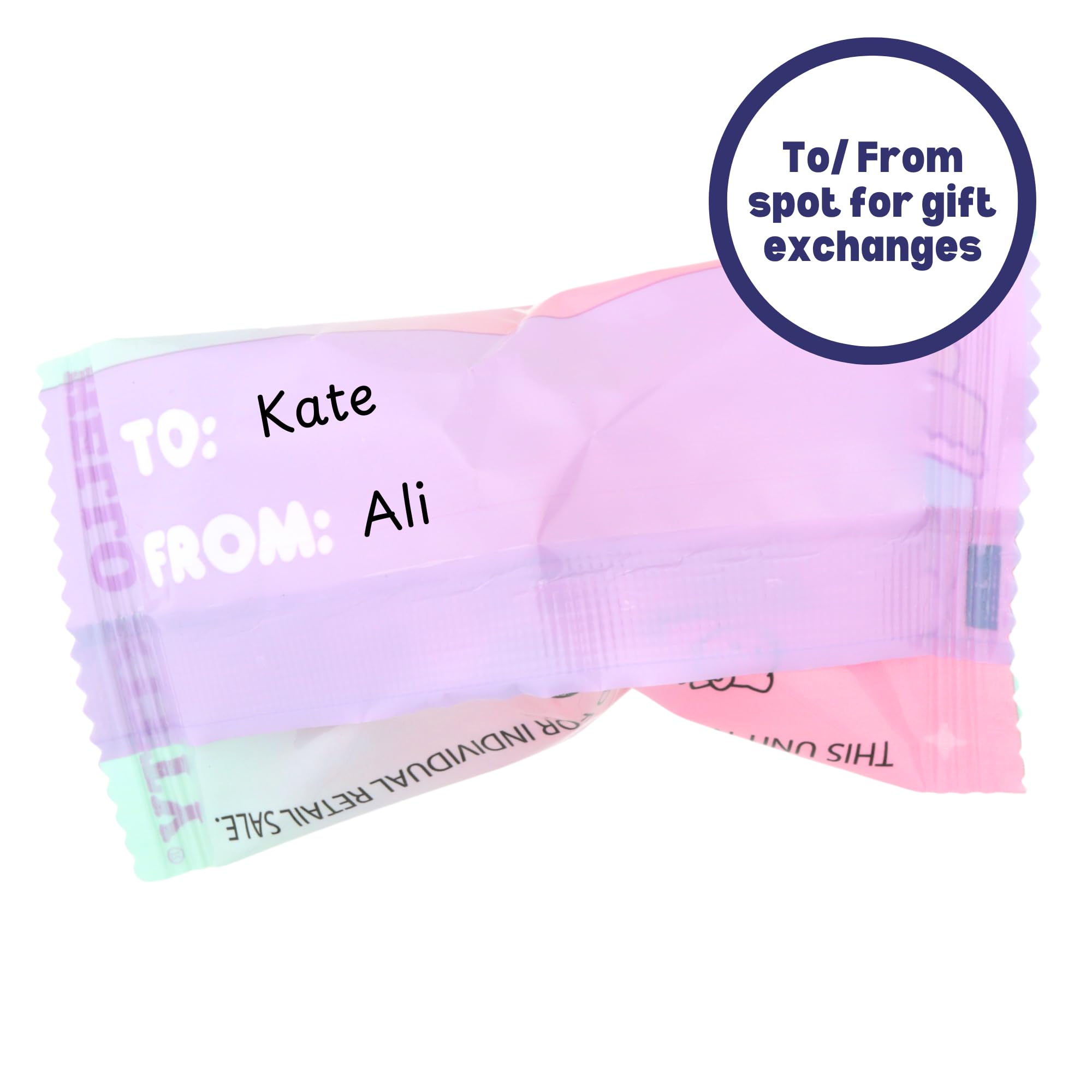Galerie Hello Kitty wrapper back with to/from spot highlighting personalization for exchanges