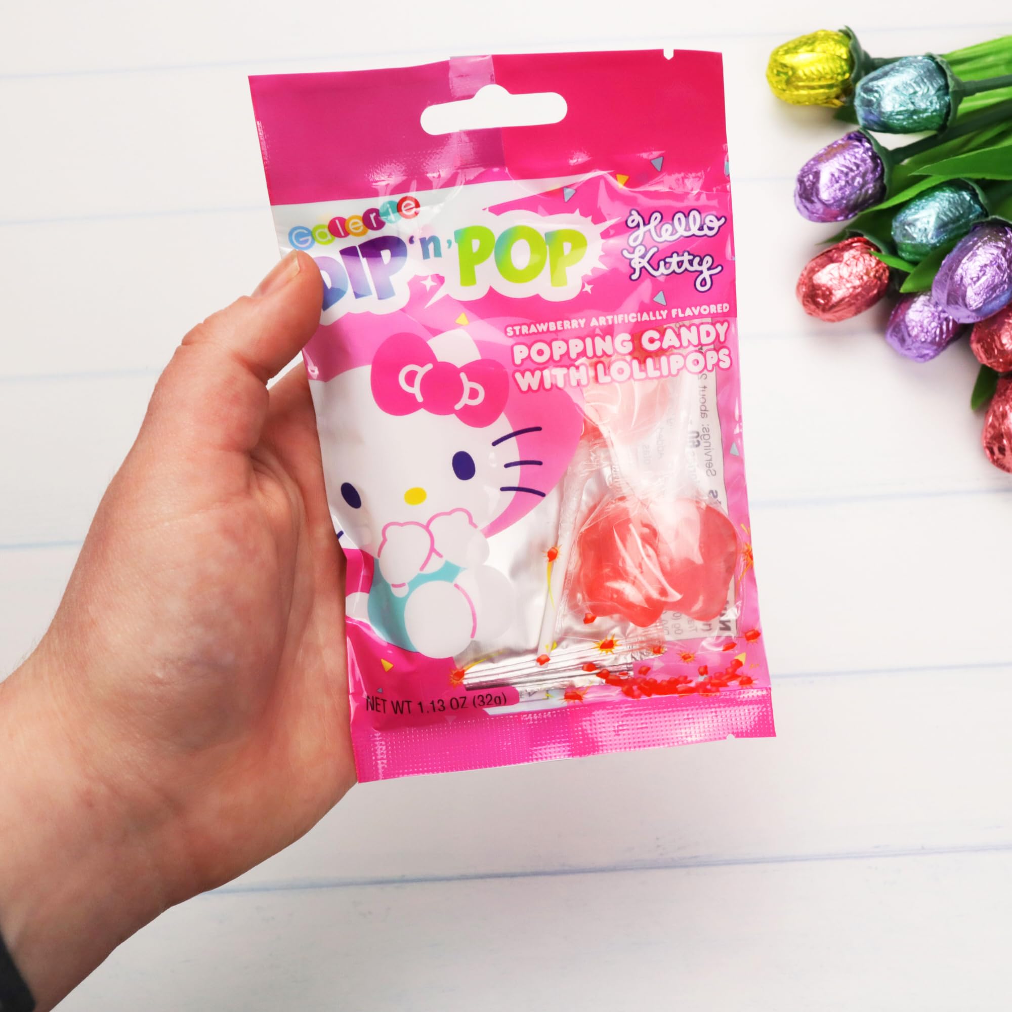 Galerie Hello Kitty pack held in hand showing convenient size for giveaways