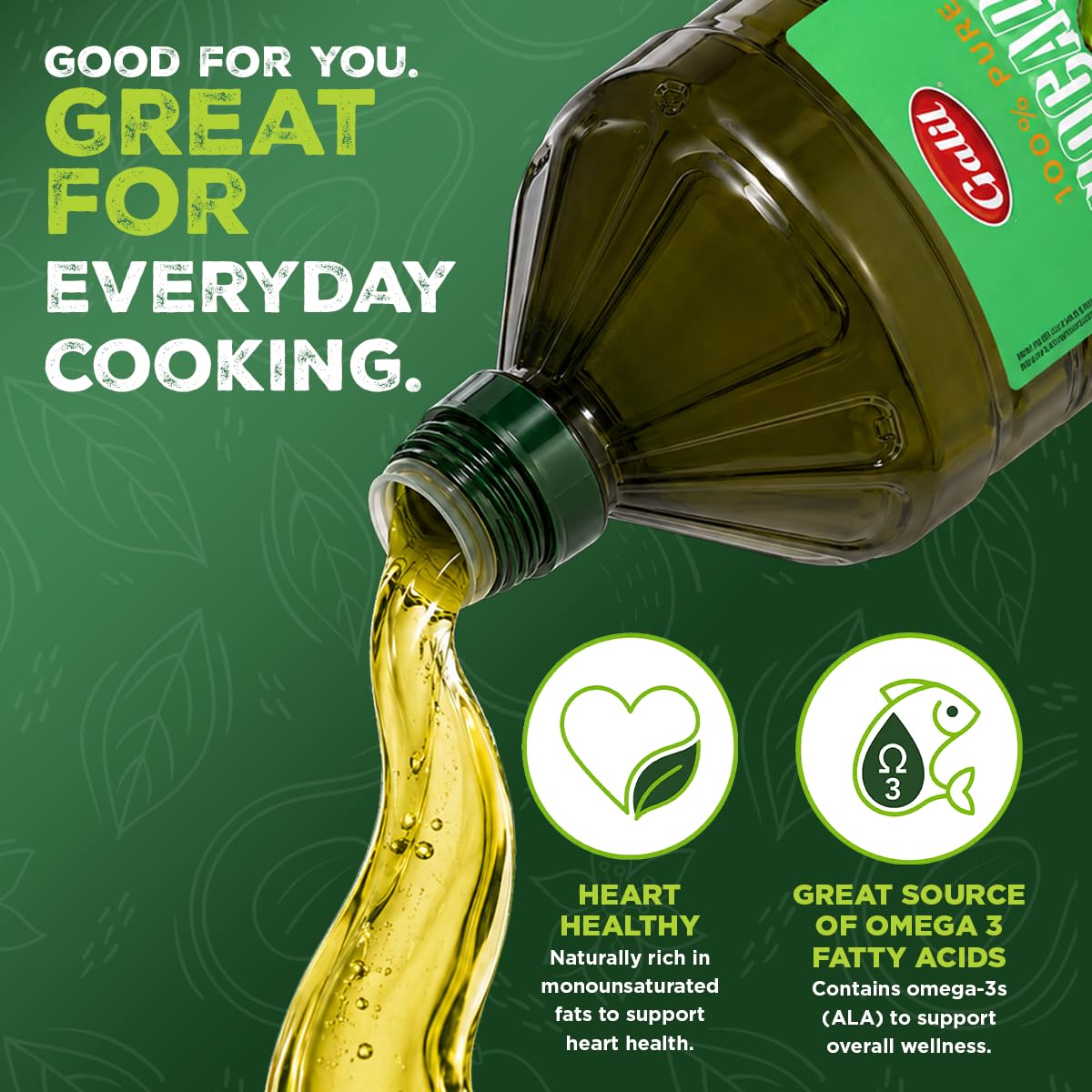 Galil pouring oil into pan demonstrating smooth pour and heat-ready performance