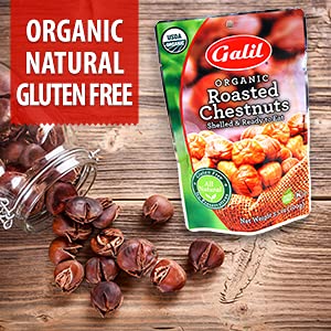 Galil chestnut portion next to a hand showing convenient 3.5oz size
