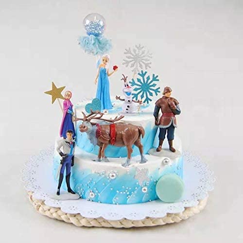GALLIA six Frozen figures placed on a birthday cake for instant themed look