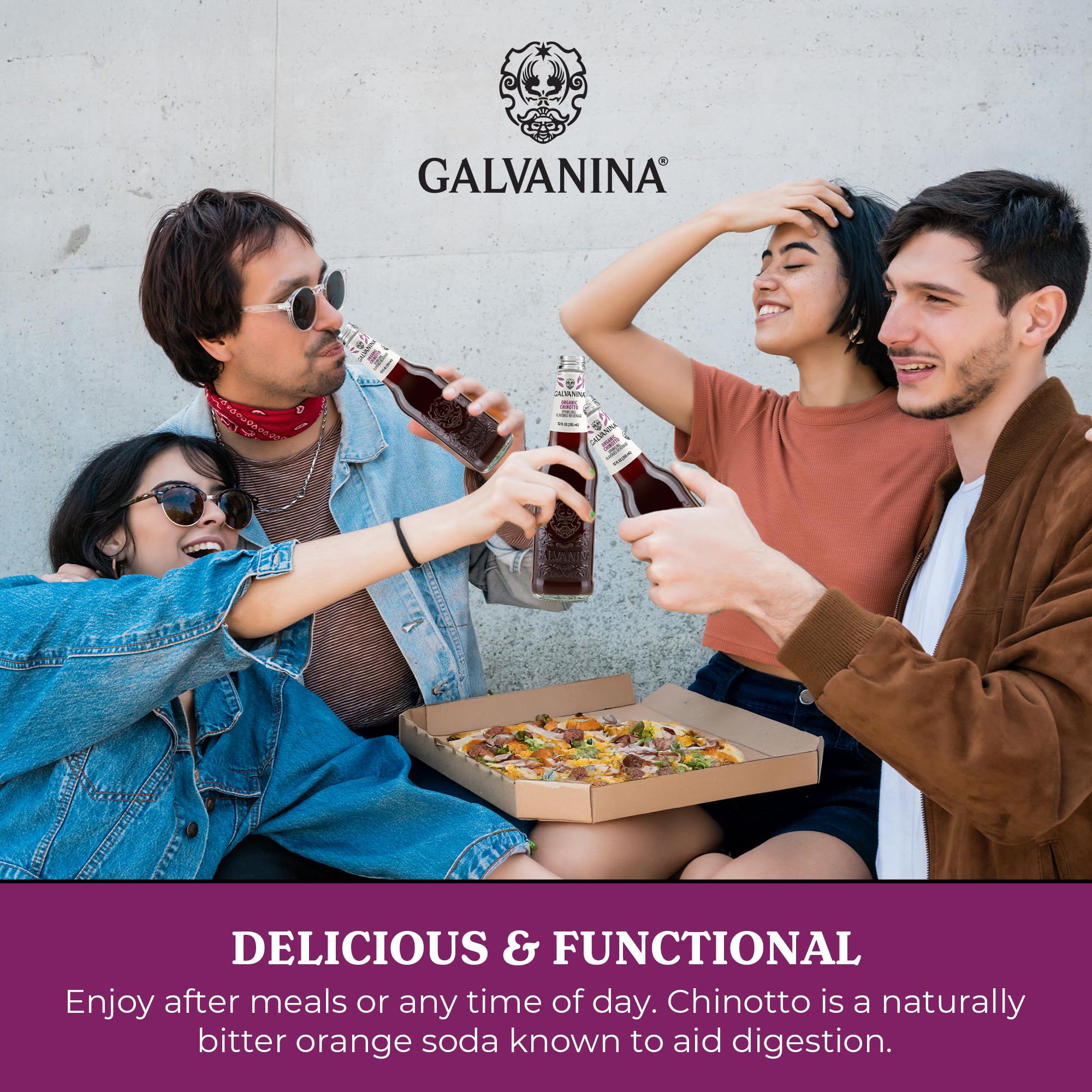 Galvanina chinotto oranges and herbs used to create natural flavor