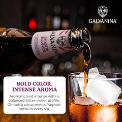 Galvanina poured in glass with bubbles for immediate refreshment