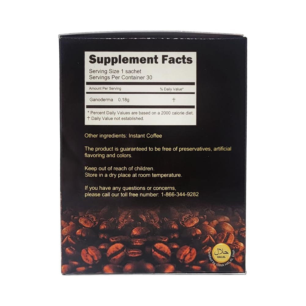 Close-up of Ganoderma Reishi Coffee Mix powder texture displaying even instant blend