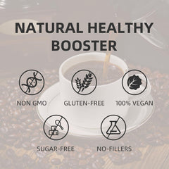 GANOHERB prepared cup of coffee steaming to illustrate quick hot-water preparation