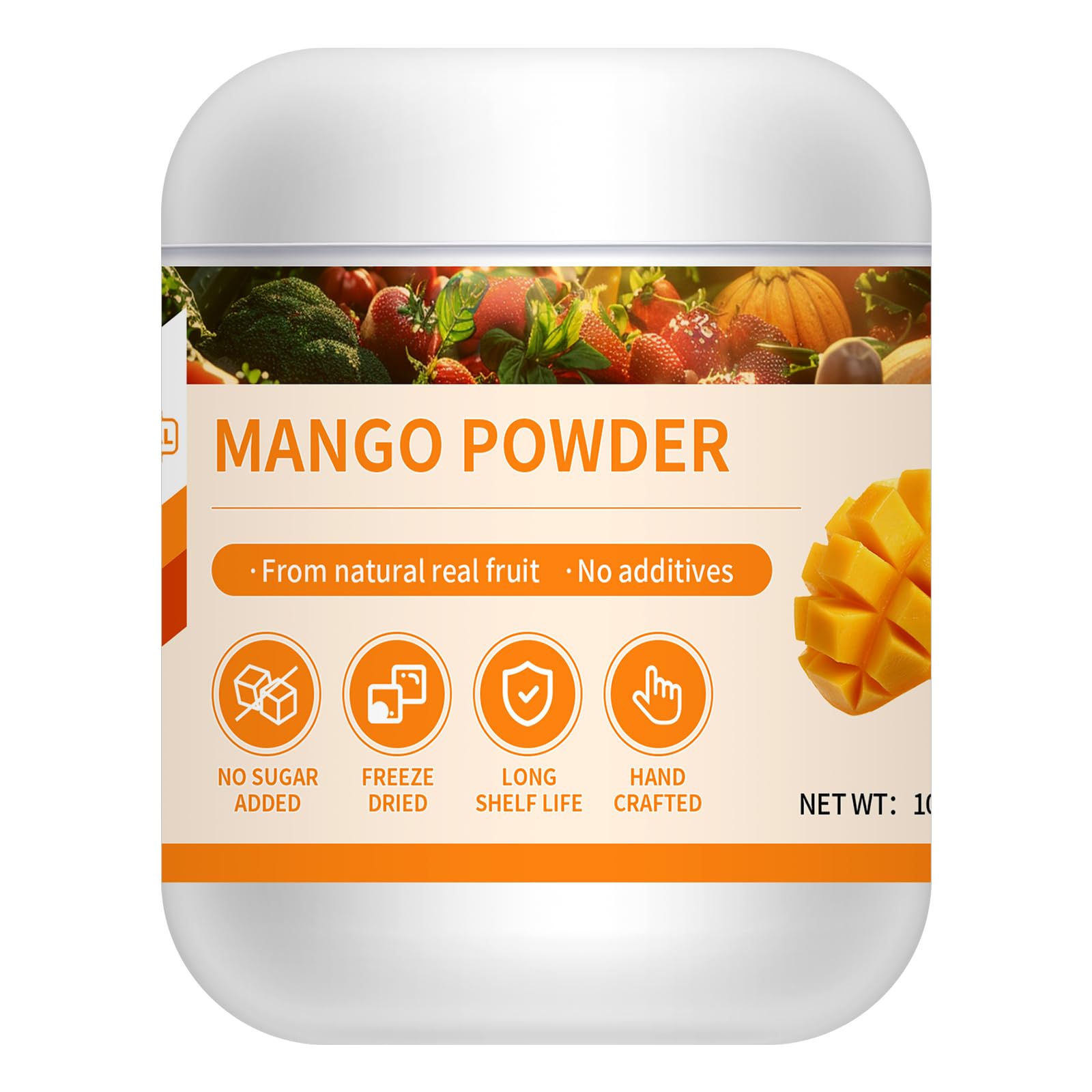 GaoGaoFen front jar showing label and size, pure mango flavor