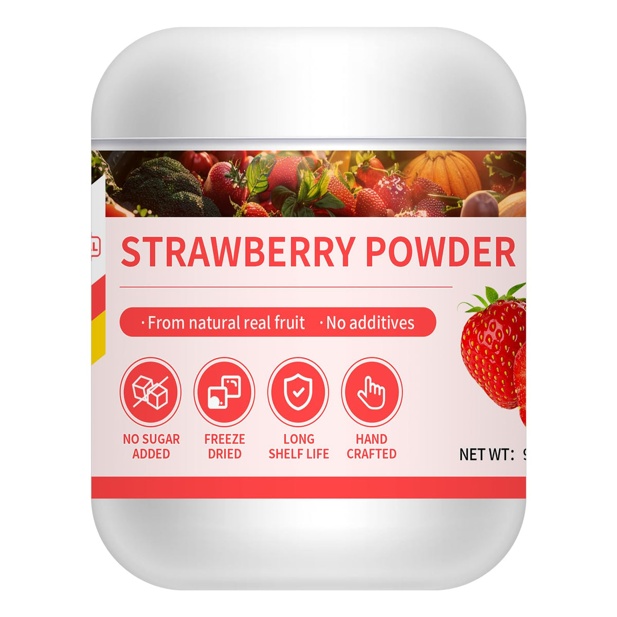 GaoGaoFen front jar showing clean label and resealable lid, convenient storage