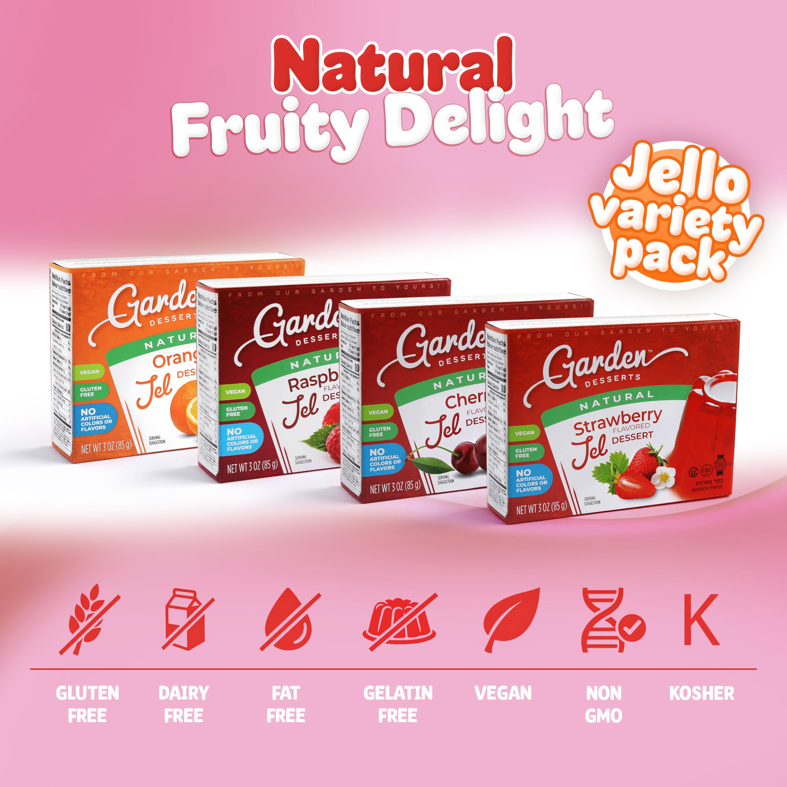 Garden Desserts cherry jel set in a decorative mold showing smooth unmolded dessert
