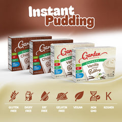 Garden Desserts chocolate pudding cup served with sprinkles for fast dessert