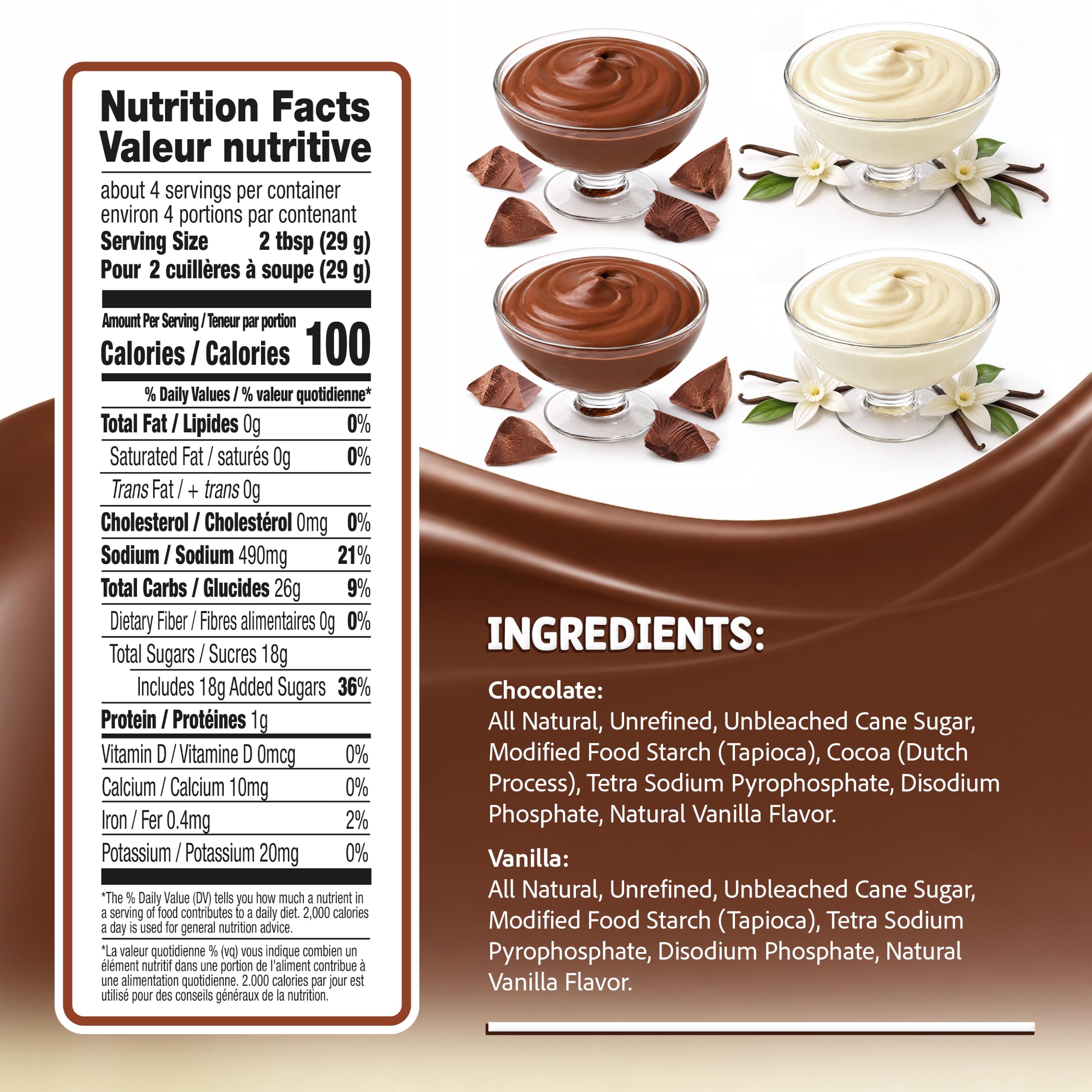 Garden Desserts open packet showing powder texture for quick mixing benefit