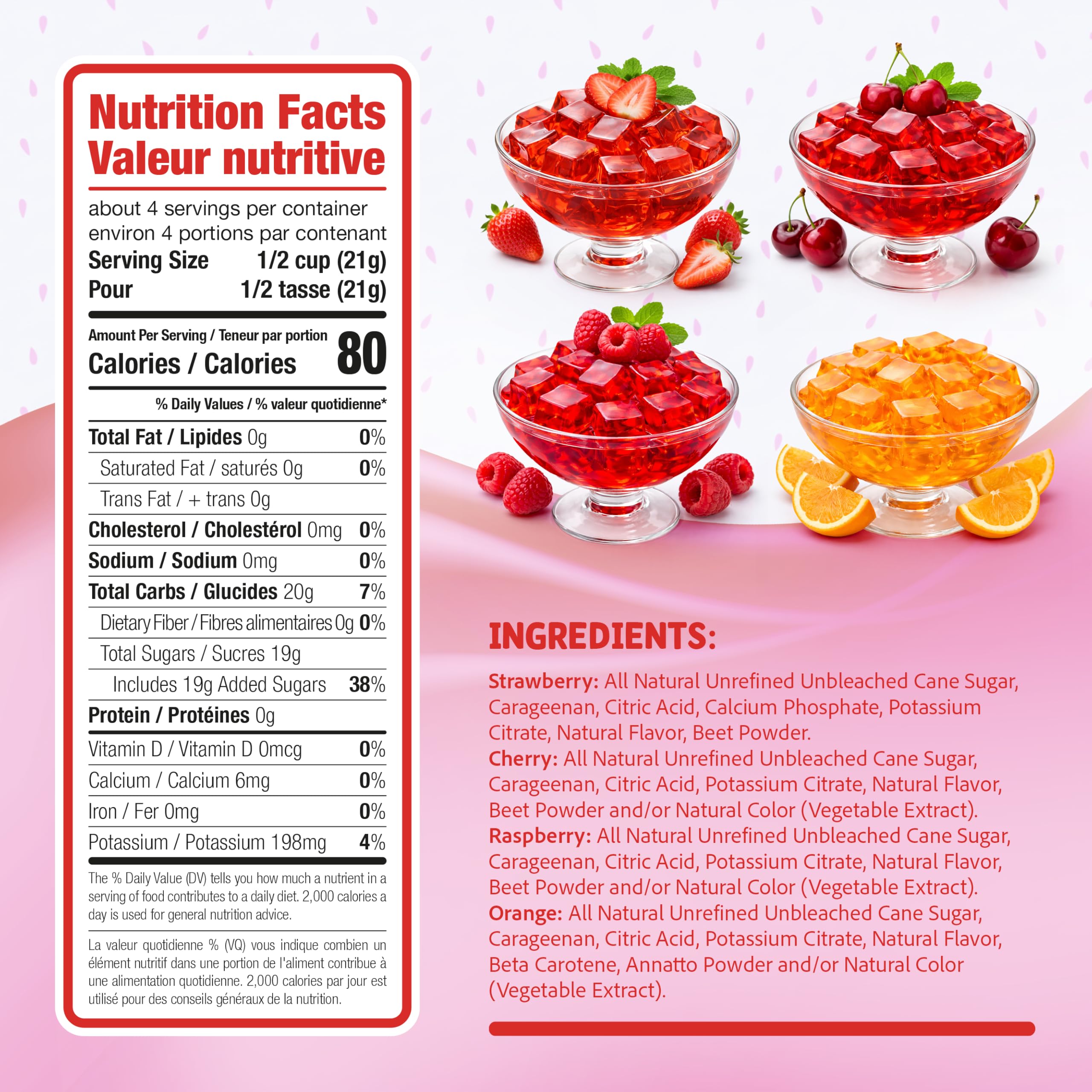 Garden Desserts strawberry packet close-up highlighting natural color and simple prep