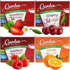 Garden Desserts variety pack front view showing four flavor boxes and convenience
