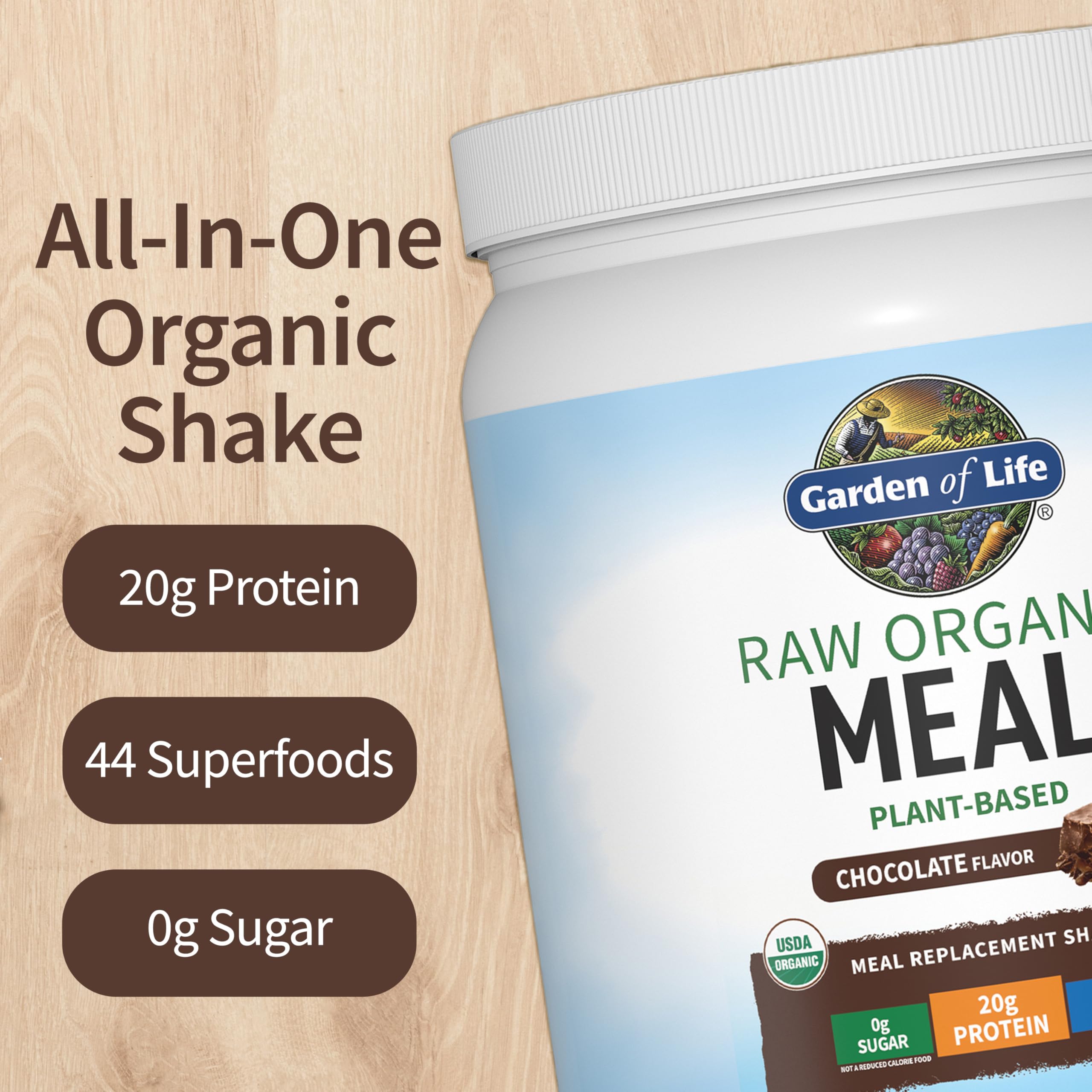 Garden of Life chocolate shake in glass showing smooth mixability and convenience