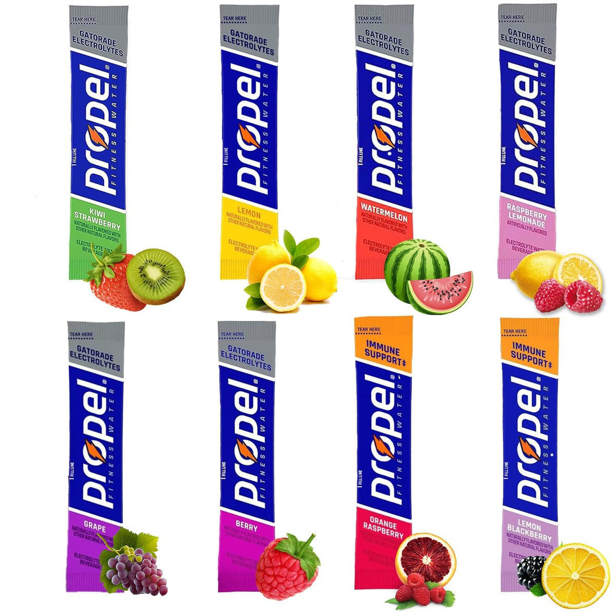GARIZZE front packaging shot showing sticks and nutrition highlights for quick hydration