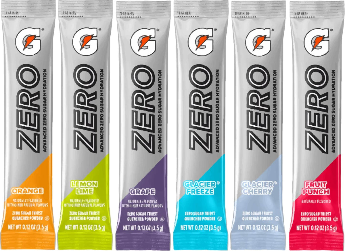 GARIZZE front packet showing flavor variety and portable hydration benefits